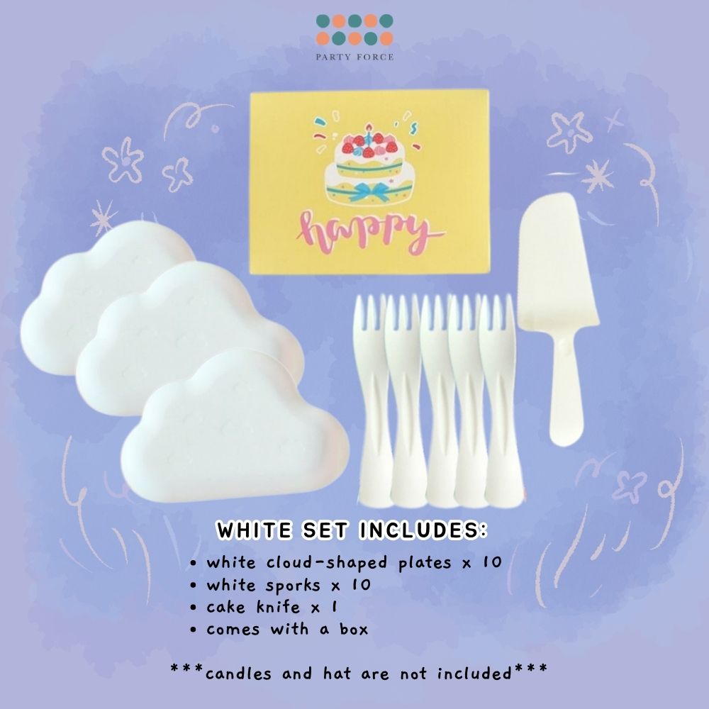 Cute Cloud Disposable Plate Party Essential Tableware for Parties Cake Cutting