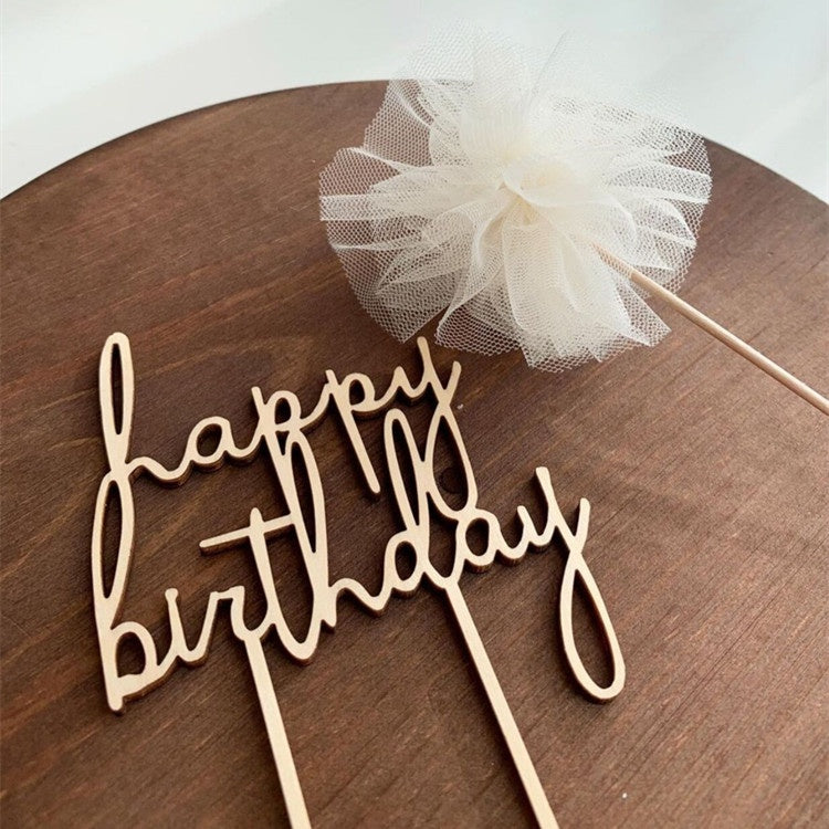 Happy birthday Wooden Cake Topper