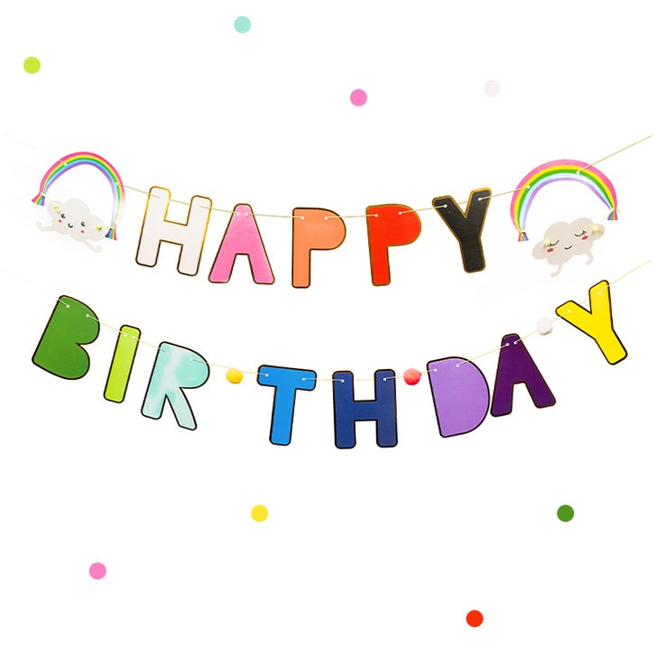 Rainbow Happy Birthday Banner
