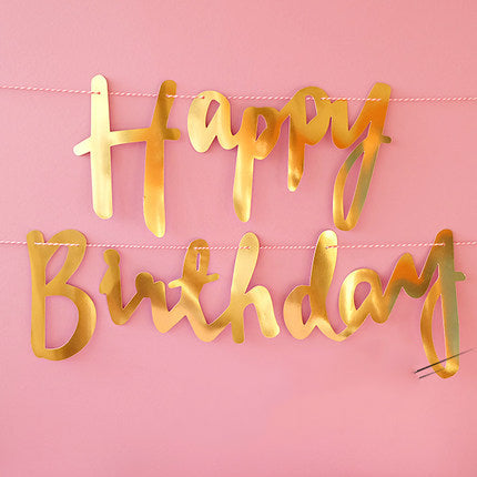 Simple Birthday Decoration Set - Gold