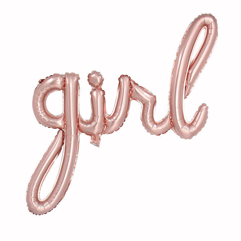 Girl Script Balloon - Rose Gold