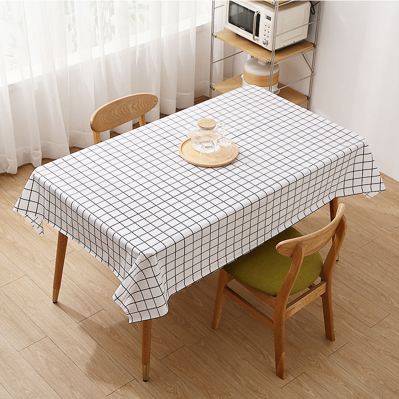 1st Grade PVC Table Cloth - White Checked