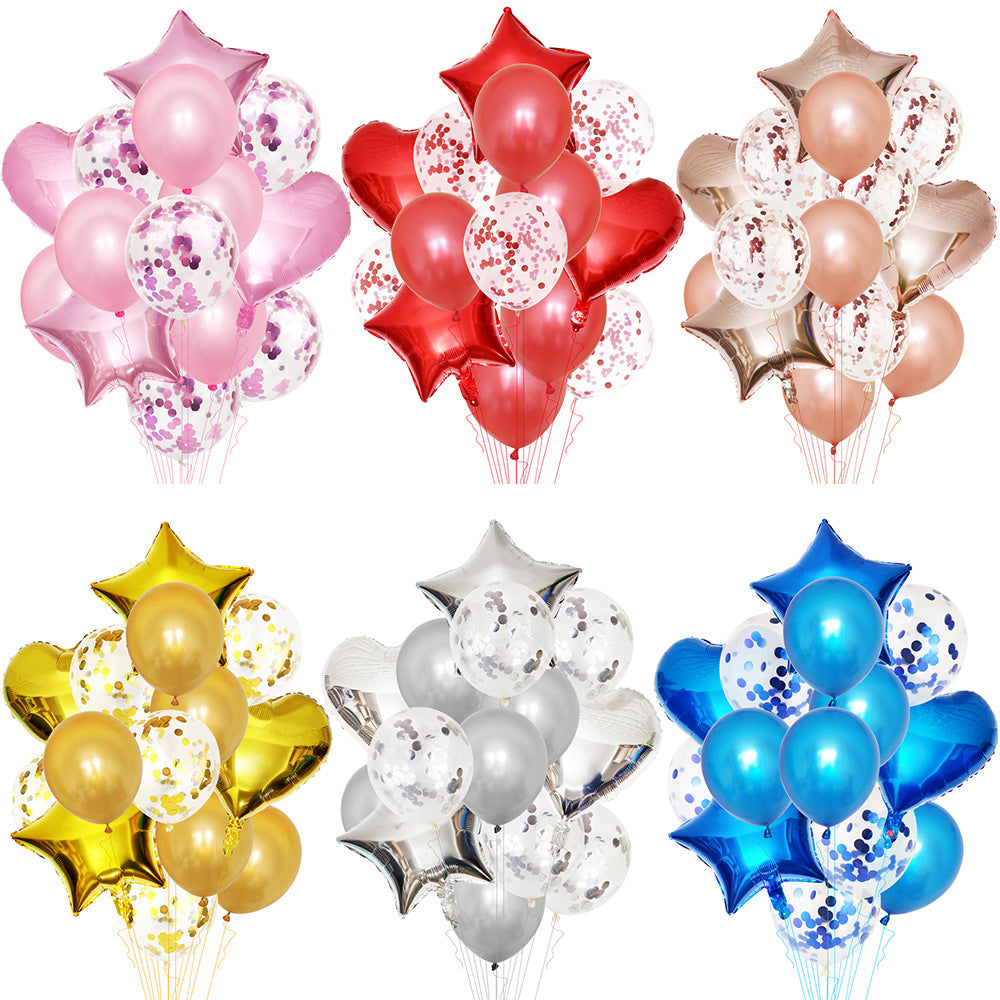 Helium inflated - 14pcs Mix Balloon Bouquet