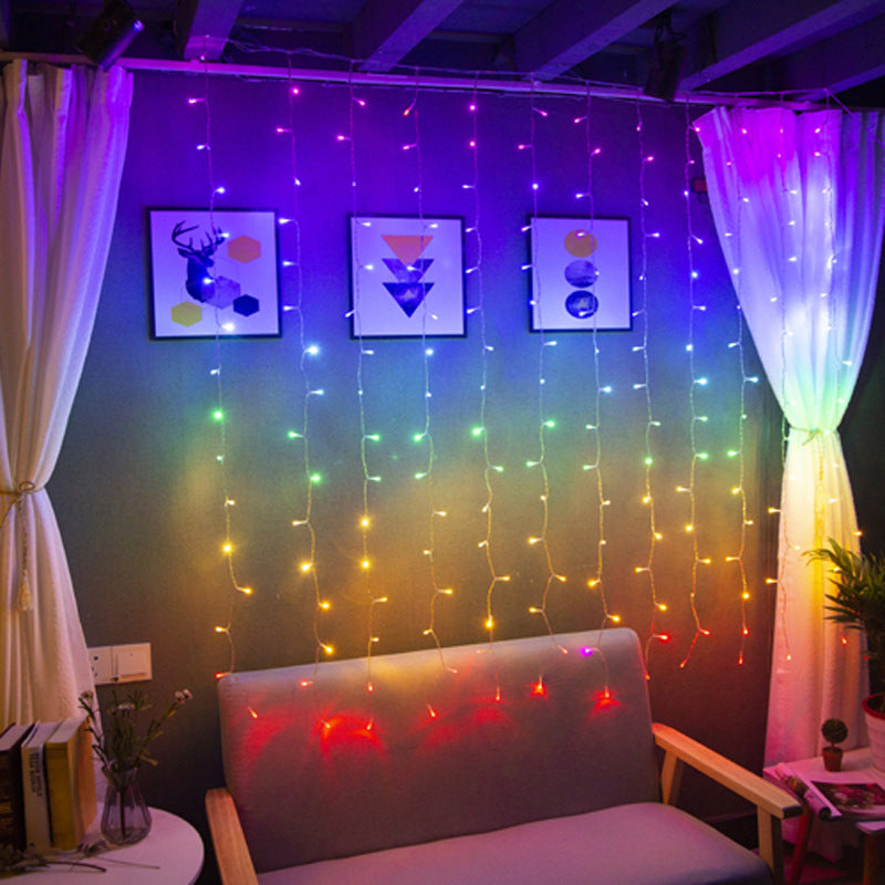 Multicolor 3m x 3m drop down curtain lights