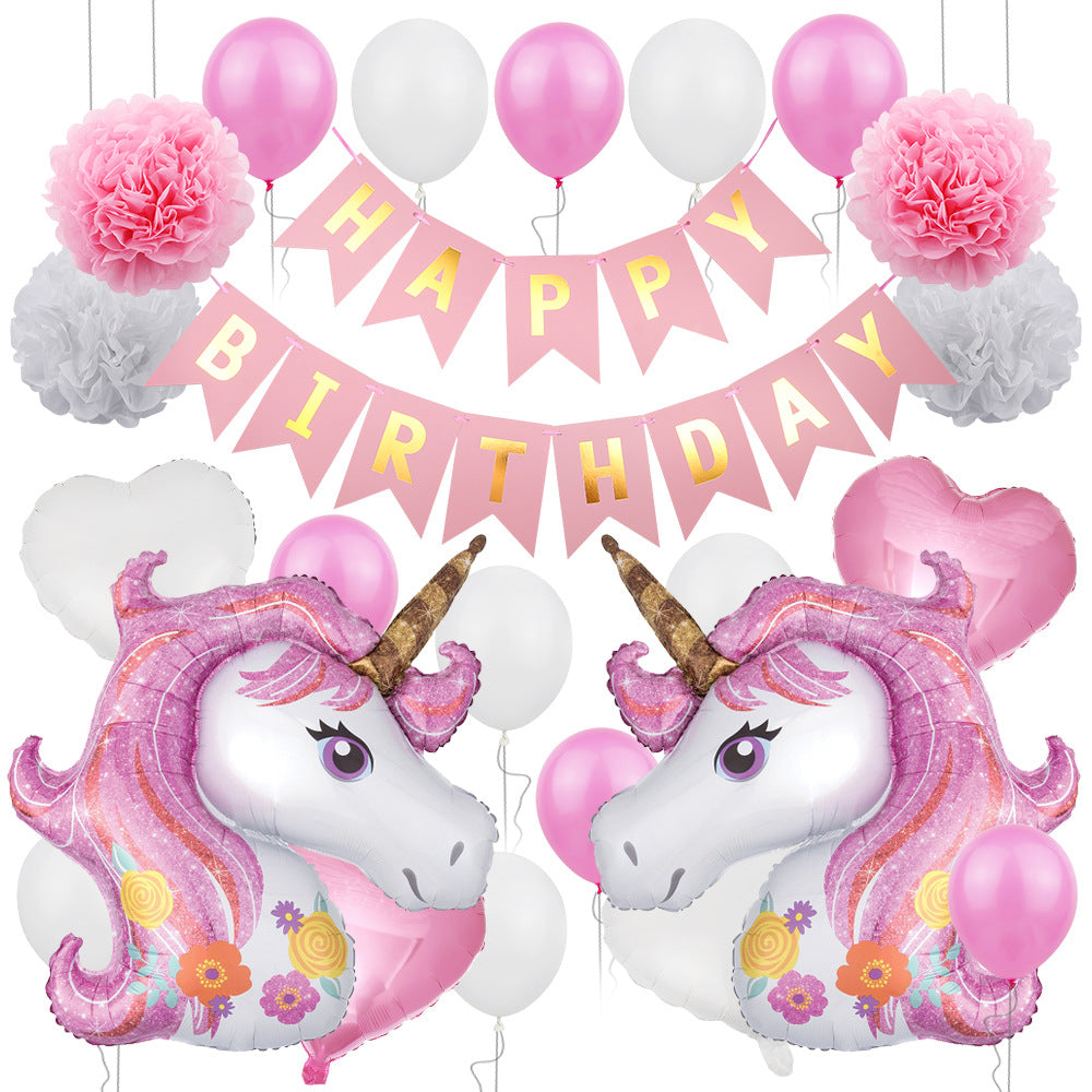 Unicorn Theme Balloon Birthday Party Décor Pack 4