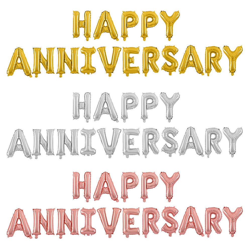 16 inch Happy anniversary foil balloon