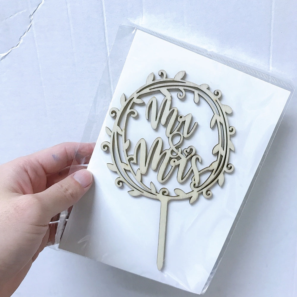 Wooden Wedding decoration Cake topper