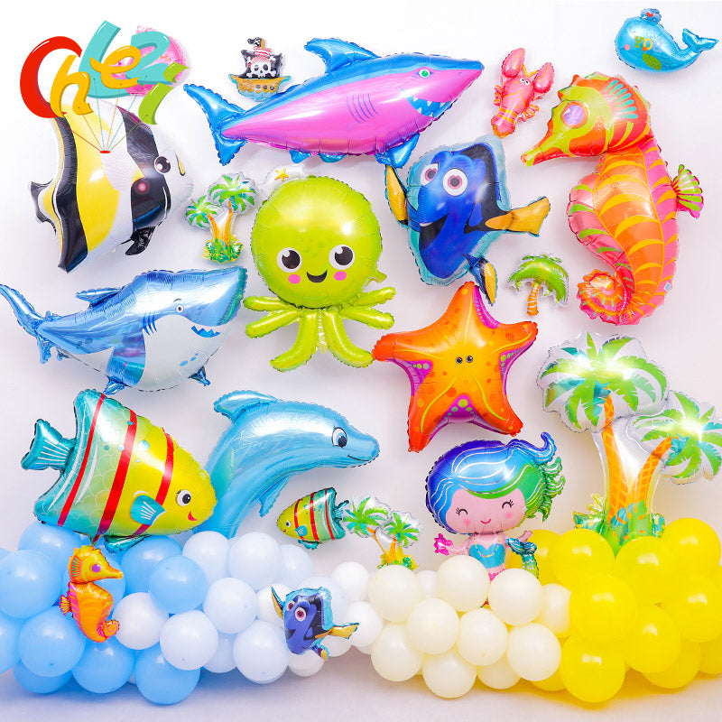 Ocean Animal Large Foil Balloons Under the Sea Cartoon Creatures