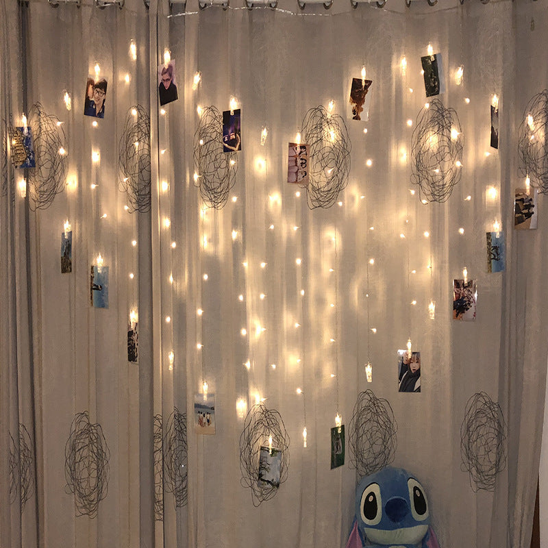 Heart Shape Curtain Light Photo Clip