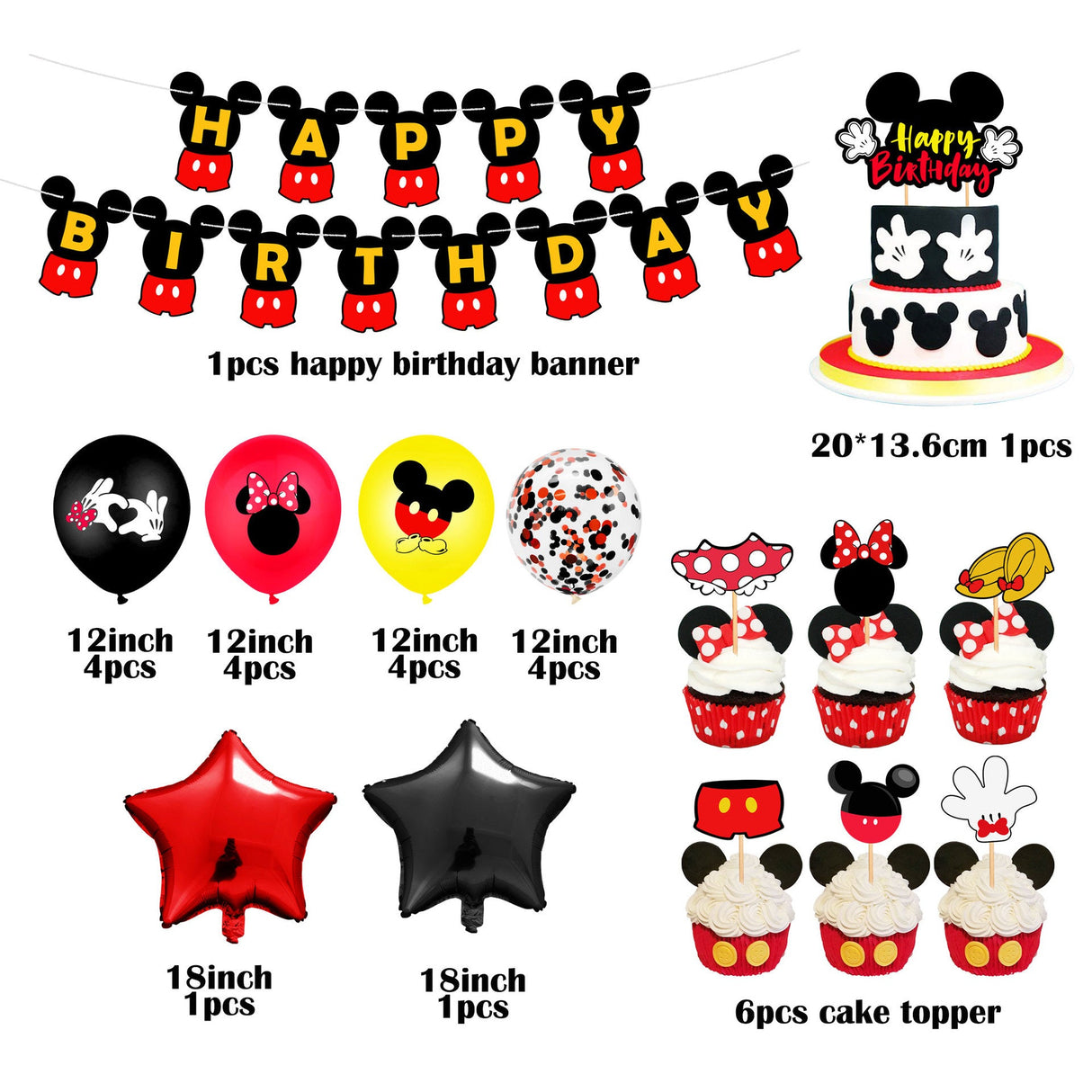 Mickey Mouse Theme Balloons Deco Pack