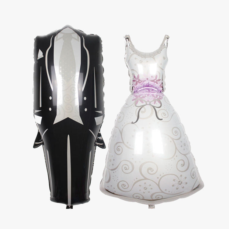 Wedding Dress Tuxedo Foil Balloon