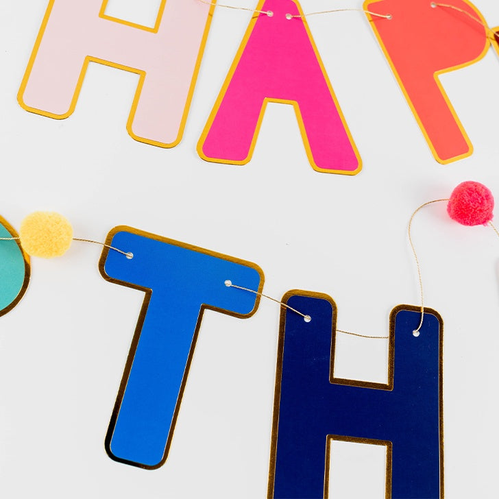 Rainbow Happy Birthday Banner