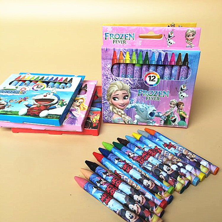 12 Coloured Crayons for kids