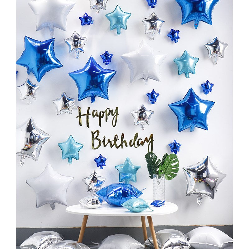 All star birthday party decoration pack (blue) - no helium required