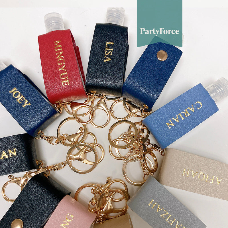 Hand Sanitiser Holder PU Leather with customised personalised name option