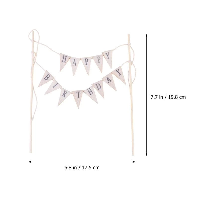 Happy Birthday Triangle Banner Cake topper