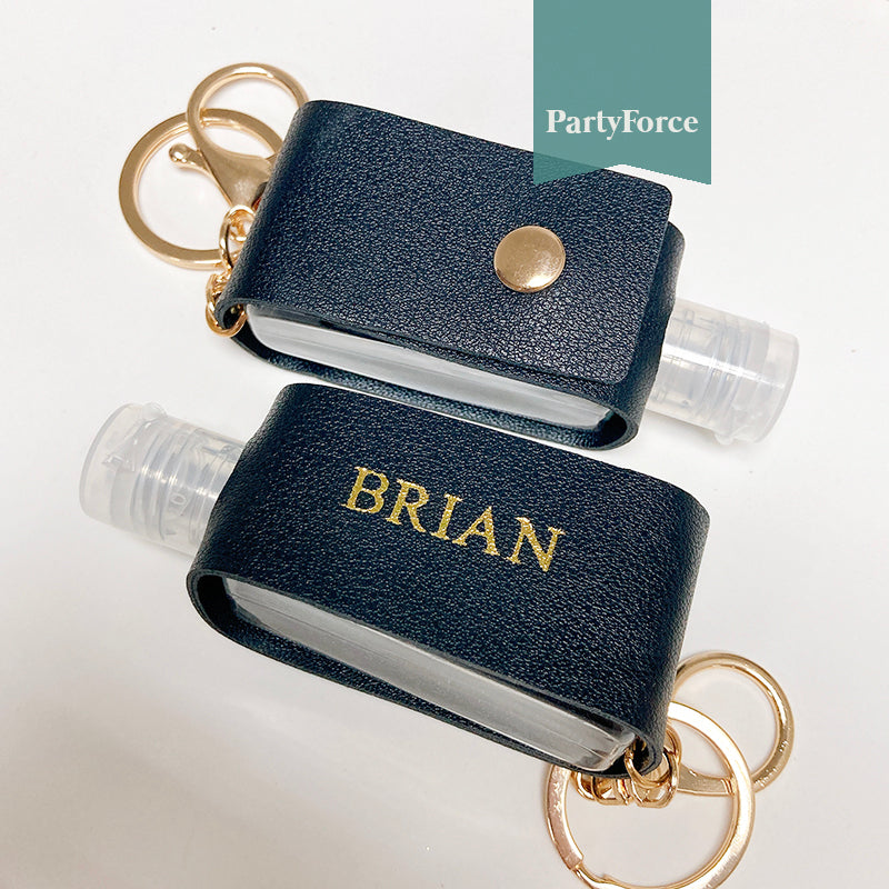 Hand Sanitiser Holder PU Leather with customised personalised name option