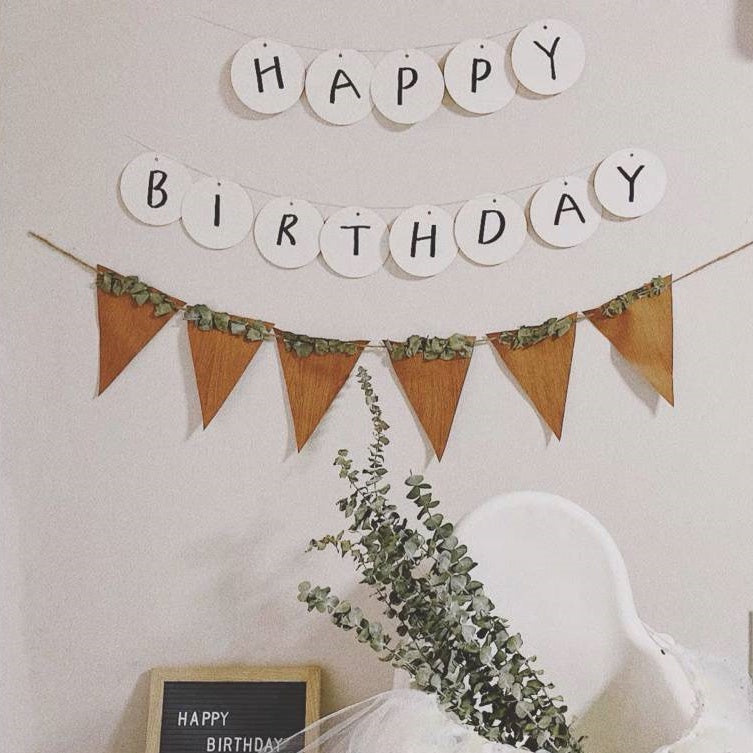 Wooden Eucalyptus Triangle Banner