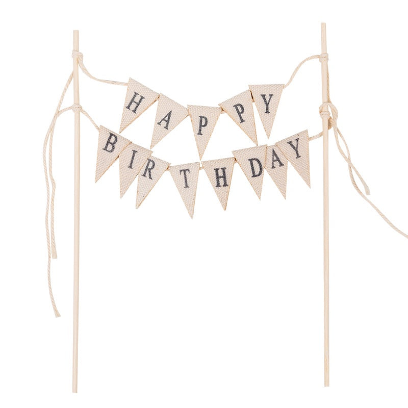 Happy Birthday Triangle Banner Cake topper