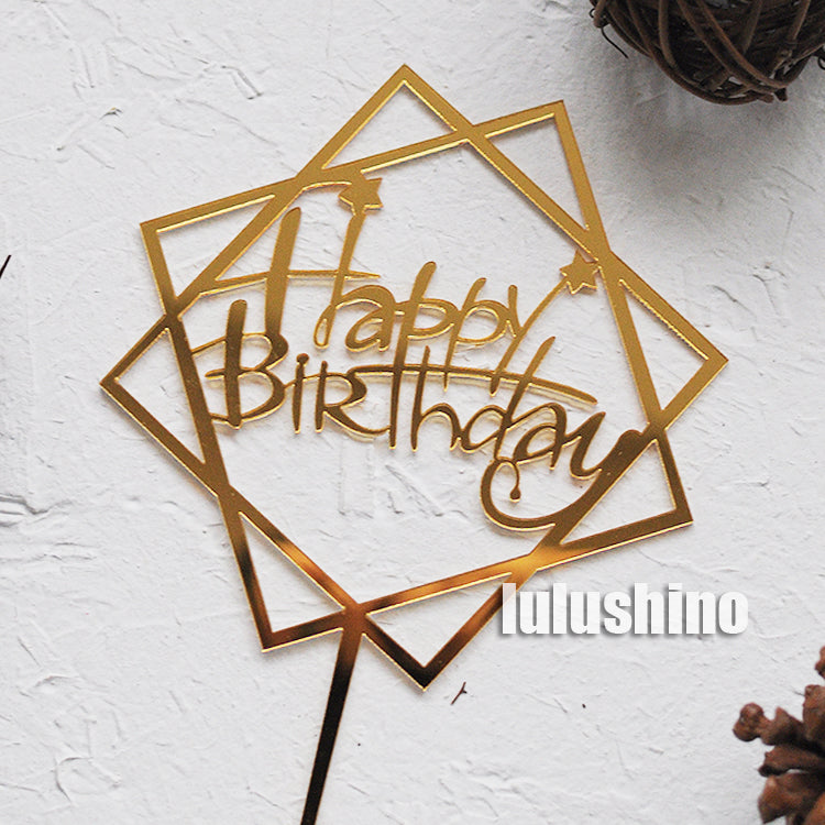 Acrylic Happy birthday Cake Topper