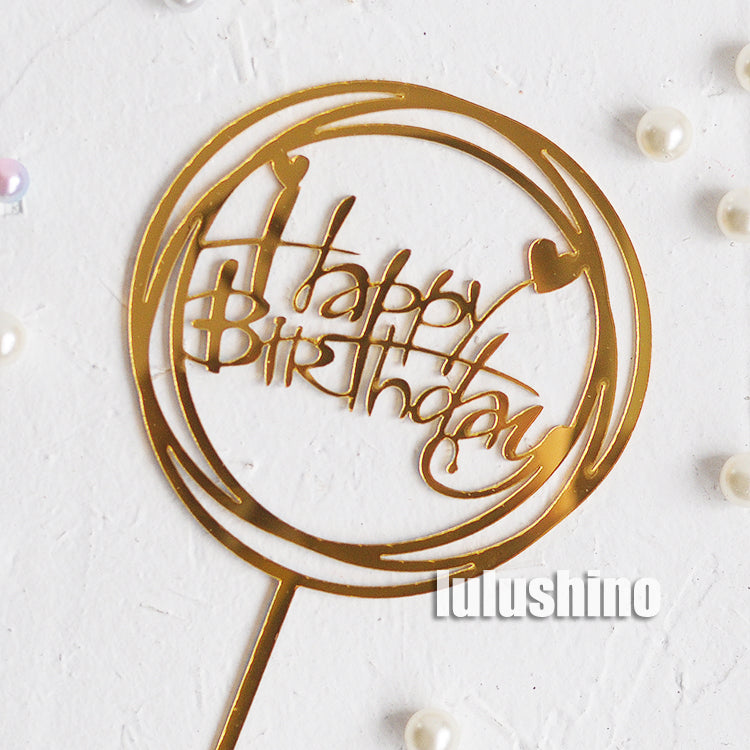 Acrylic Happy birthday Cake Topper
