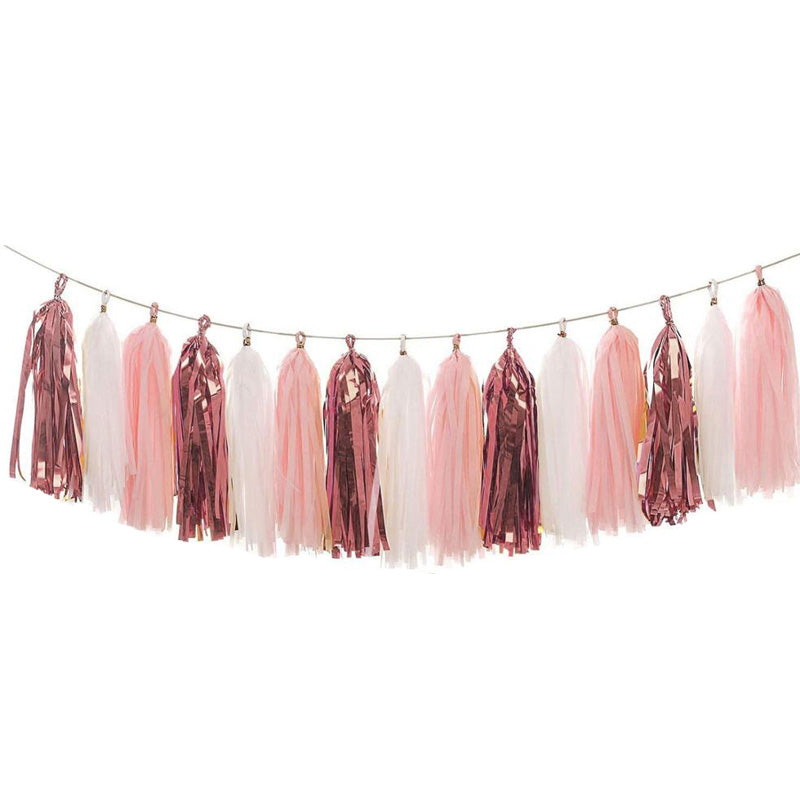 Mix Tassel Garland - RoseGold Pink White