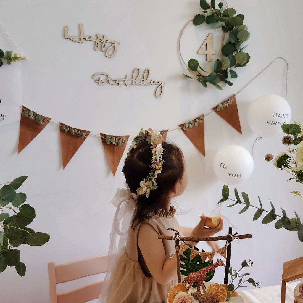 Wooden Eucalyptus Triangle Banner