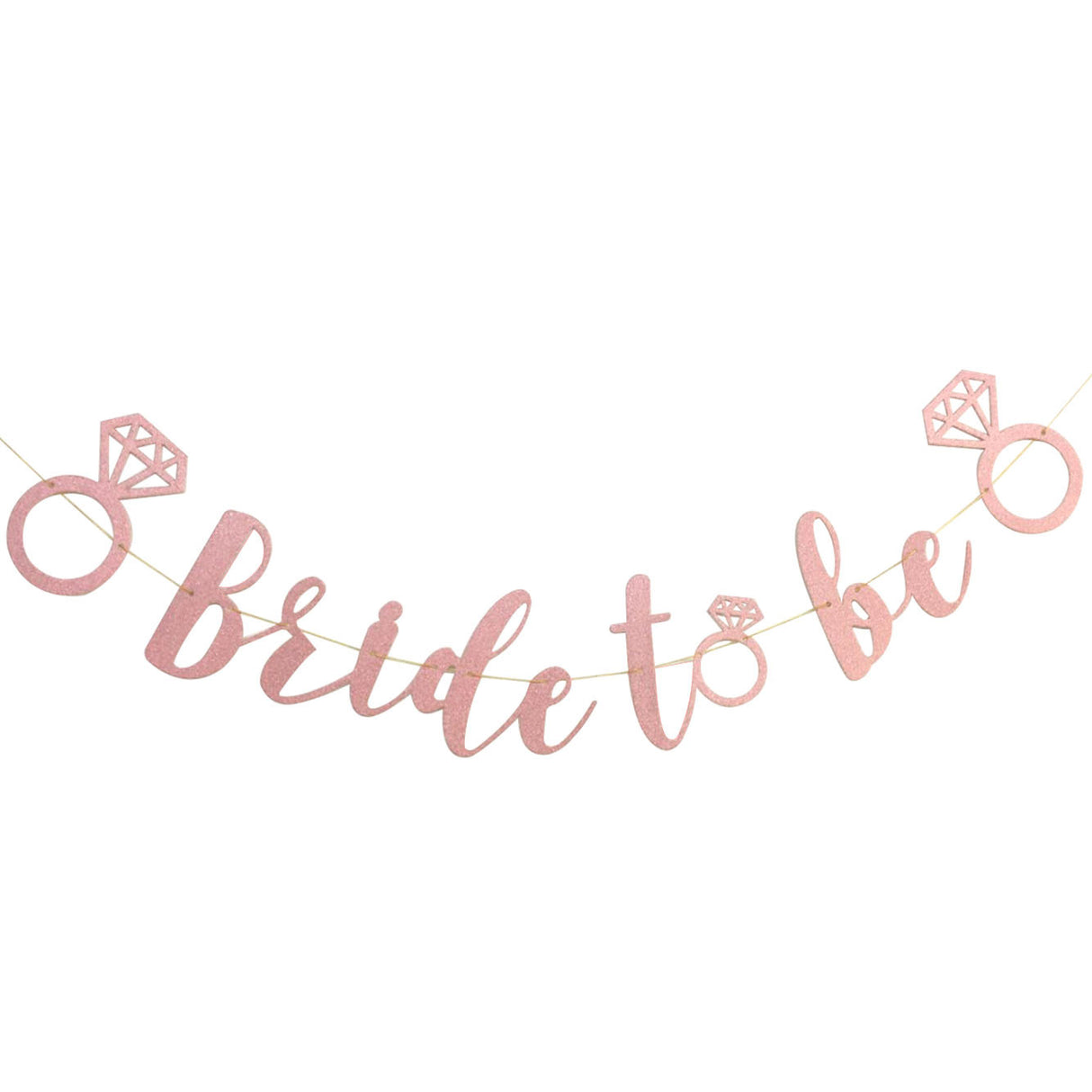 Bride To Be Banner - Glitter Rose Gold