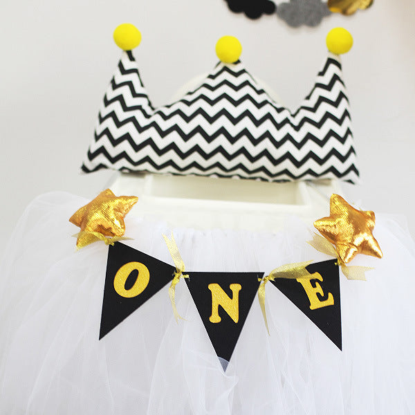 Triangle banner for ONE year old celebration