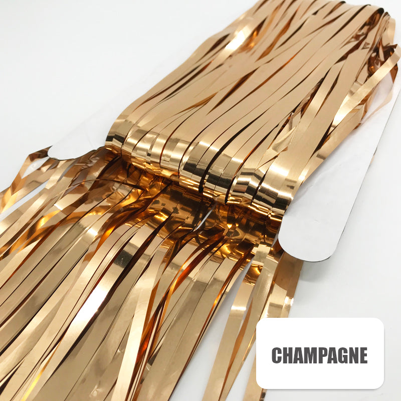 Glossy Tinsel Curtain - Champange