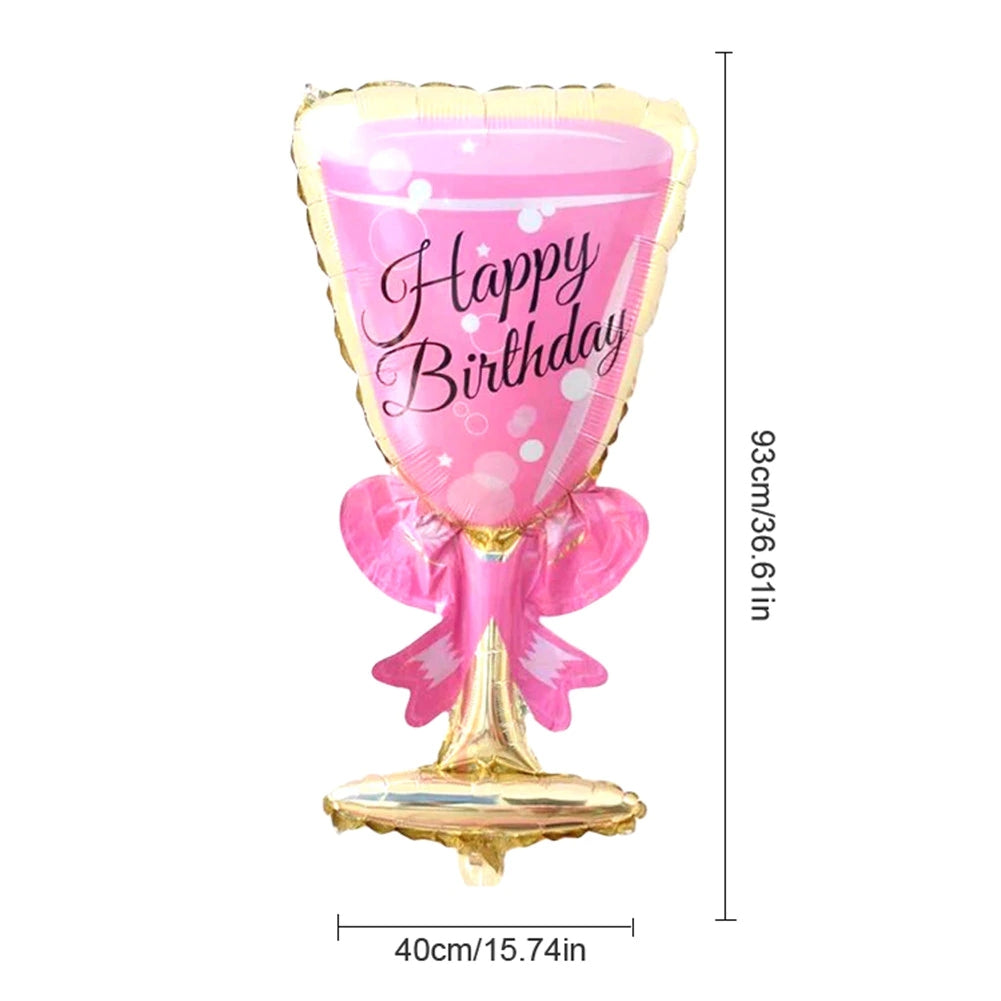 Large Size Alcohol Wine Liquor Glass Foil Balloon