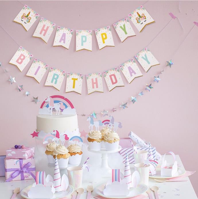 Happy Birthday Banner - Unicorn