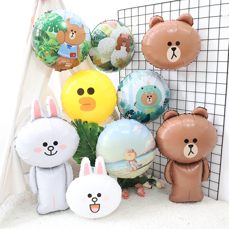 Line Friends Brown Bear Cony Sally Foil Balloon