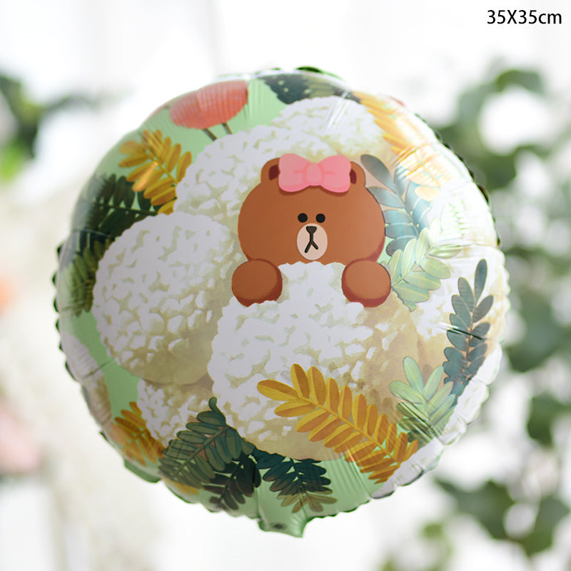 Line Friends Brown Bear Cony Sally Foil Balloon