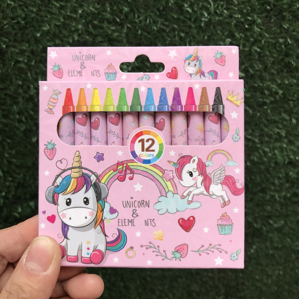 12 Coloured Crayons for kids