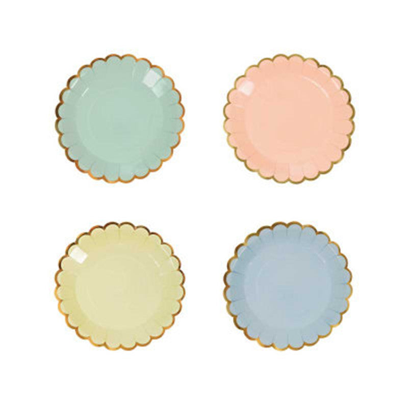 Disposable plates, cups, fork & spoons for parties - Candy Pastel Colour
