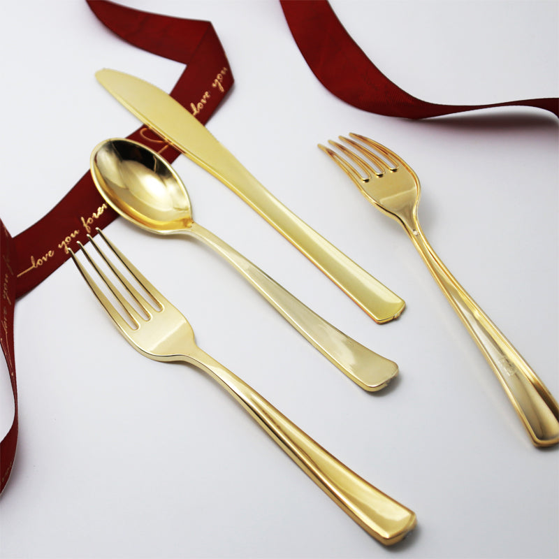 Disposable Paper Plates - Stripe Marble Gold