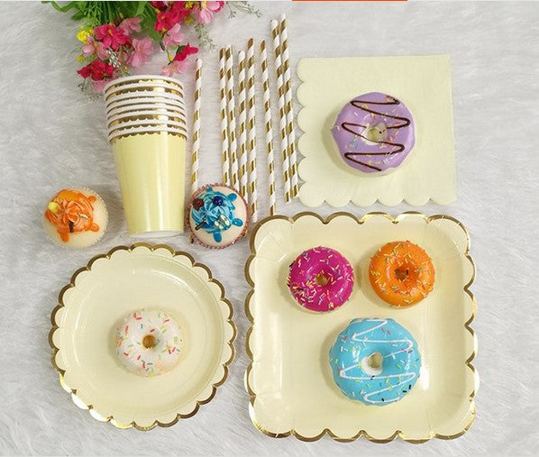 Disposable plates, cups, fork & spoons for parties - Candy Pastel Colour