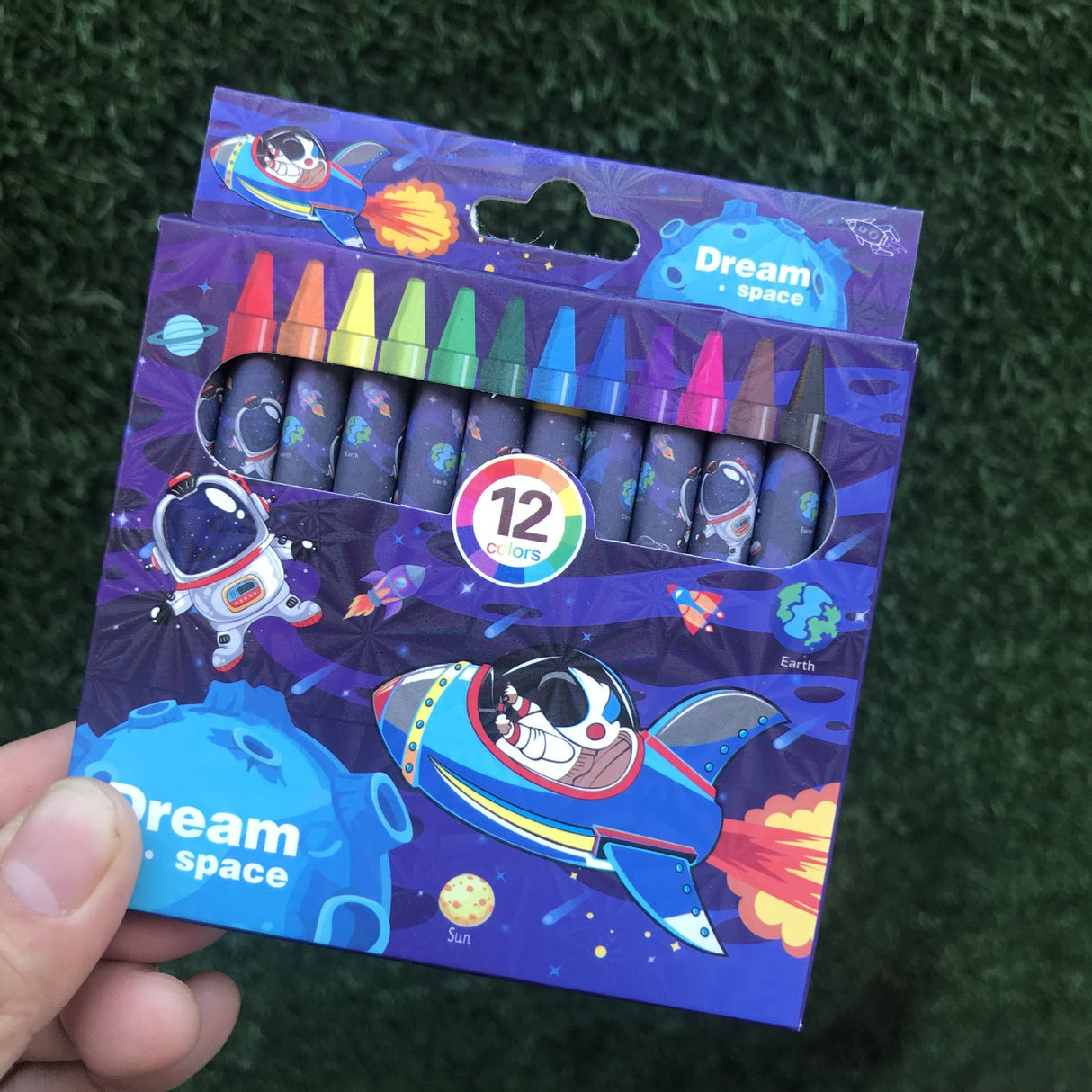 12 Coloured Crayons for kids