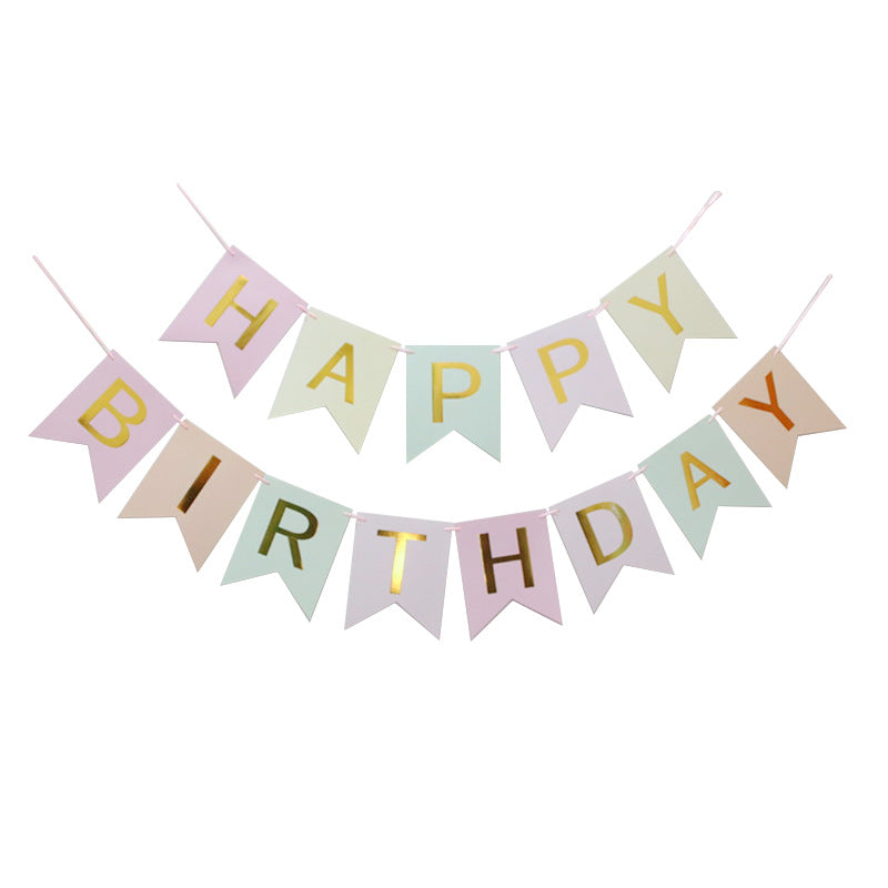 Classic Happy Birthday Banner - Pastel