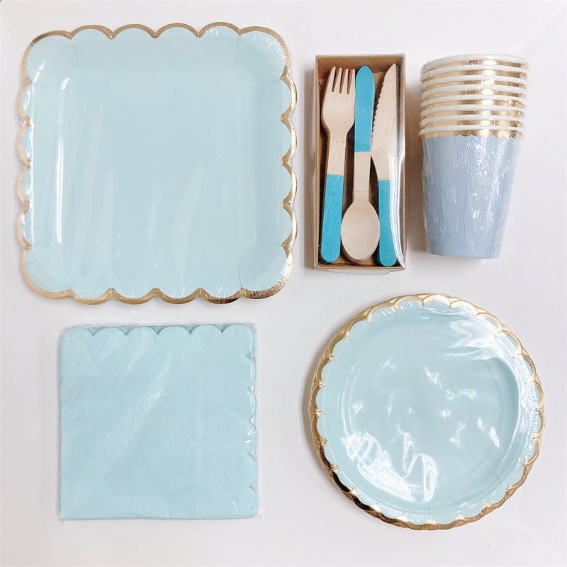 Disposable plates, cups, fork & spoons for parties - Candy Pastel Colour