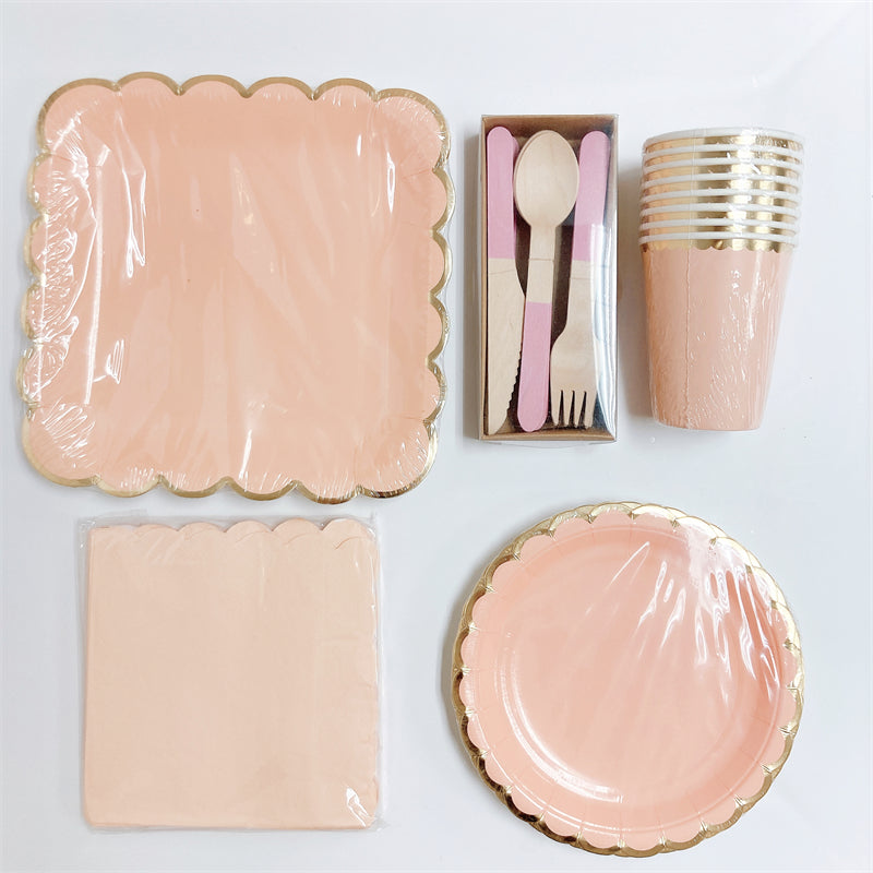 Disposable plates, cups, fork & spoons for parties - Candy Pastel Colour