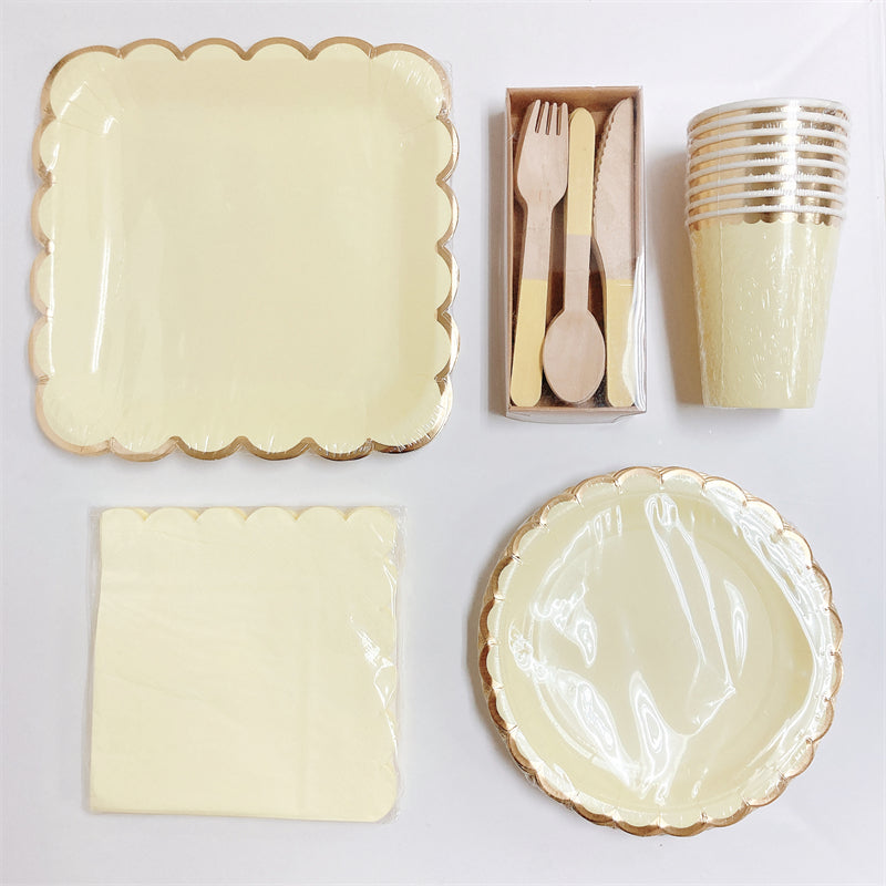 Disposable plates, cups, fork & spoons for parties - Candy Pastel Colour