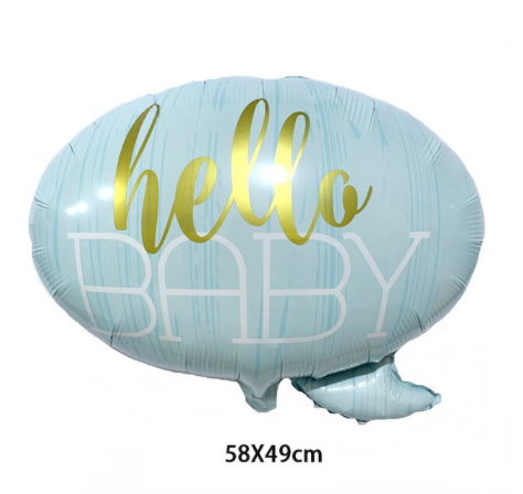 Hello Baby Foil Balloon - Blue