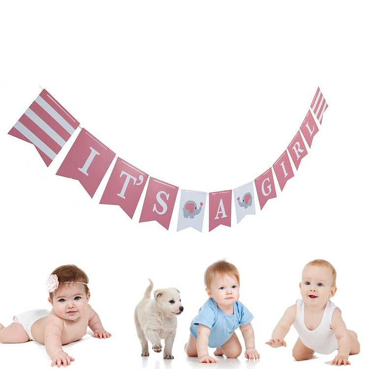 It's A Girl Card Banner - Pink