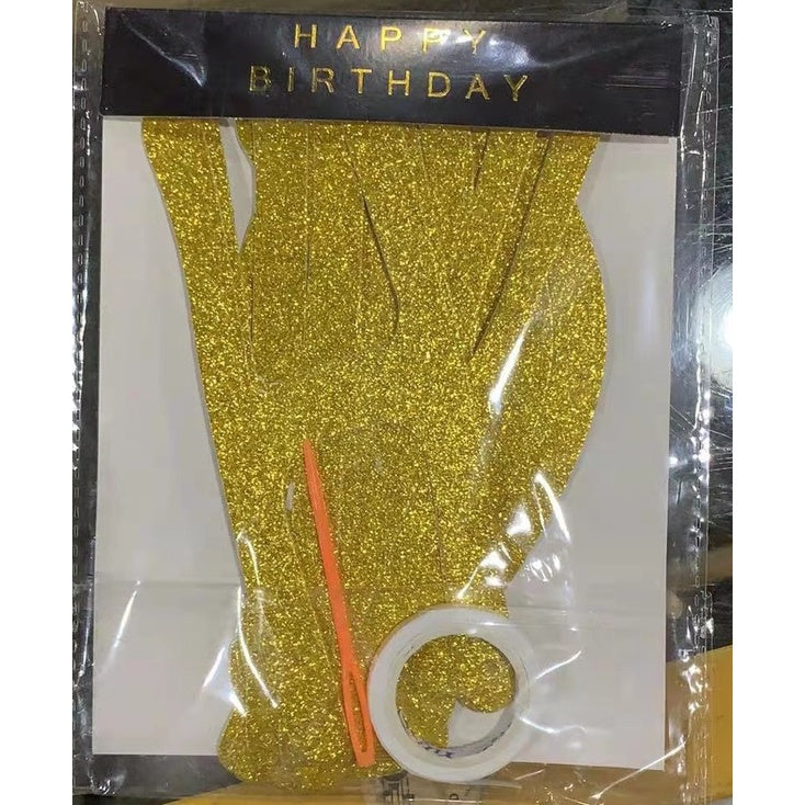 Gold Glitter Happy birthday Banner
