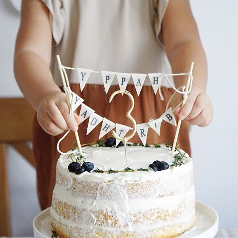 Happy Birthday Triangle Banner Cake topper