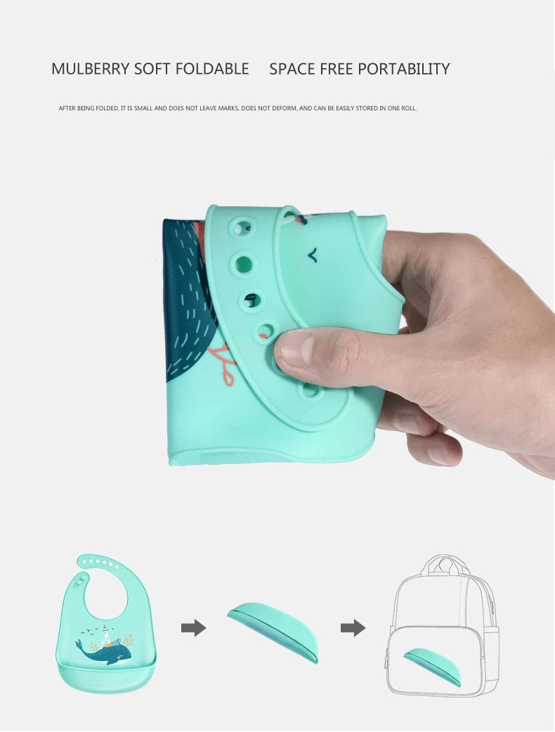 Baby eating Bib foldable silicon bib feeding