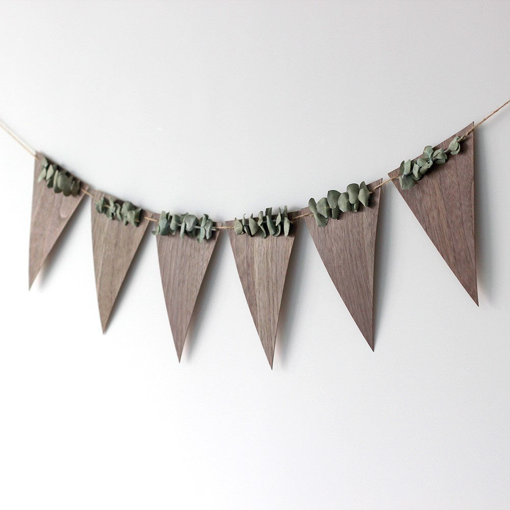 Wooden Eucalyptus Triangle Banner