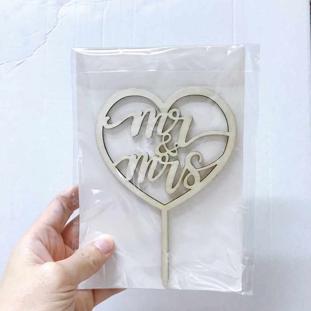 Wooden Wedding decoration Cake topper